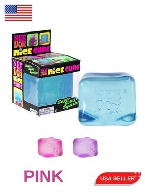 PINK Schylling NeeDoh Nice Cube Sensory Fidget Squish Toy Blue 2.25" Authentic